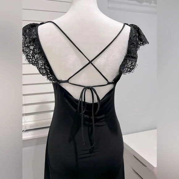 Vintage Y2K Moda International Black Midi Dress - Picture 7 of 10